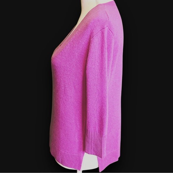 Anthropologie Purple Limited Edition Cashmere Collection Cassini V-Neck Sweater - Picture 9 of 16